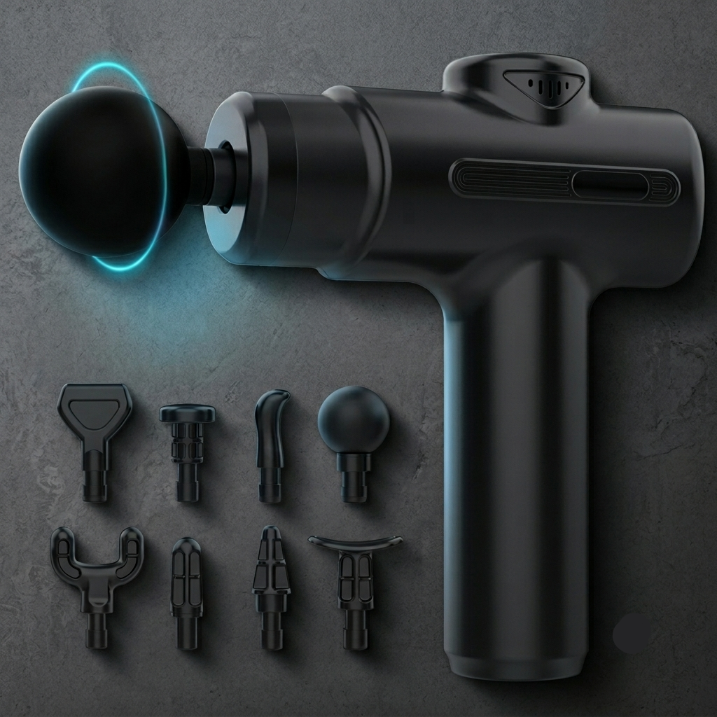 Electric Deep Tissue Massage Gun - 8 Interchangeable Heads for Full Body Relief, Portable & Perfect for Sports Recovery